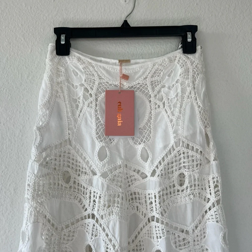 NWT Cult Gaia Cove Cup Up Crochet Pants in White - Picture 4 of 9